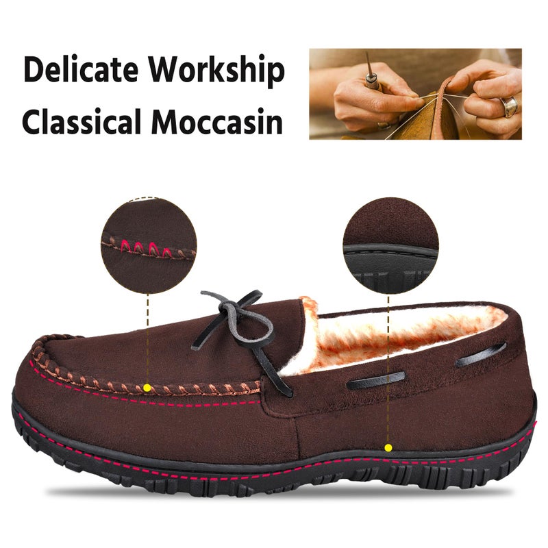 MIXIN Mens Slippers Indoor Outdoor Memory Foam House Shoes Anti-Slip Moccasins Slippers for Men - Image 4